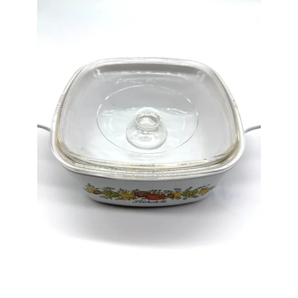 Vintage CorningWare LEchalote A-1-B 1 Qt Baking Dish With Glass Lid